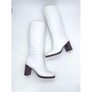 Gabriela Hearst Bocca White Leather Knee High Boots Minimal  Size  EU 39